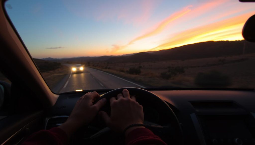 safe driving tips at sunrise
